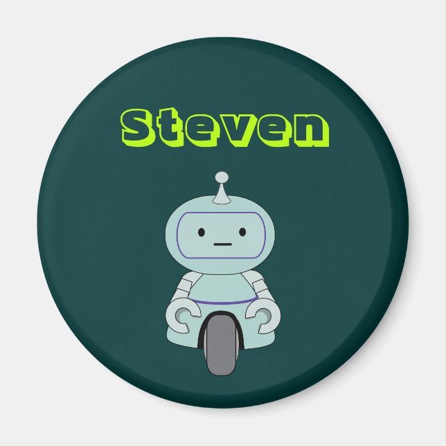 Aimant Personalized Cute Robot Illustration (Devant)