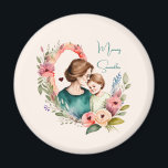 Aimant Personalized Floral Mother and Daughter Son<br><div class="desc">This cute and vibrant mother and daughter/son with floral heart wreath can be personalized by adding your name or the person who will receive the gift. It is a perfect gift for your mother,  daughter or friend for their birthday,  Mother's Day or any other occasion.</div>