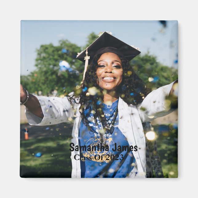 Aimant Personalized Graduation Photo and Name (Devant)