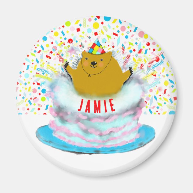 Aimant Personalized Groundhog Day Birthday (Devant)