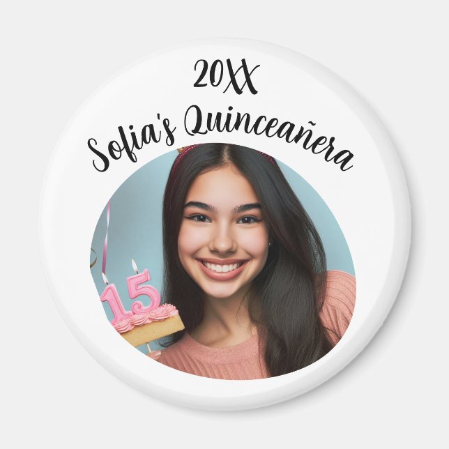 Aimant Personalized Photo Quinceañera Birthday Keepsake (Devant)
