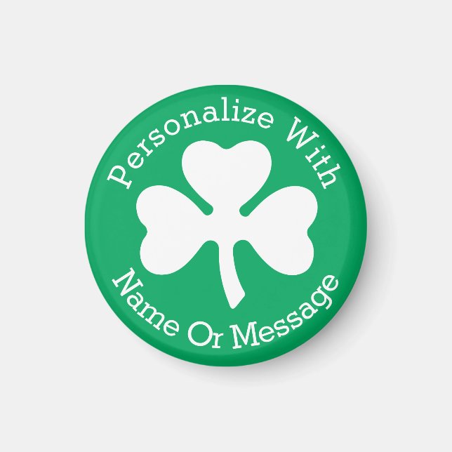 Aimant PERSONALIZED Shamrock St Patricks Day (Devant)