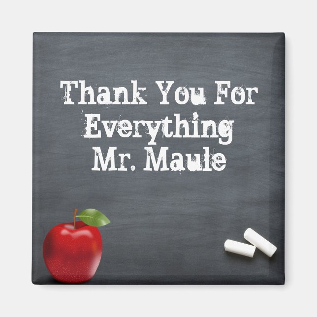 Aimant Personalized Thank You Teacher (Devant)