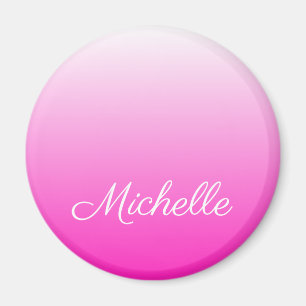 Aimant Personalized two-tone gradient ombre hot pink