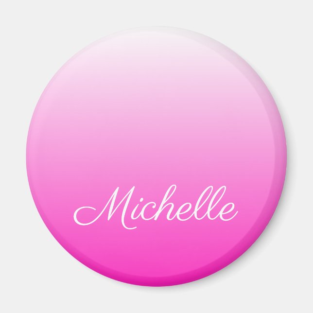 Aimant Personalized two-tone gradient ombre hot pink (Devant)