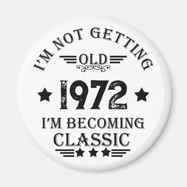 Aimant Personalized vintage birthday gift (Devant)