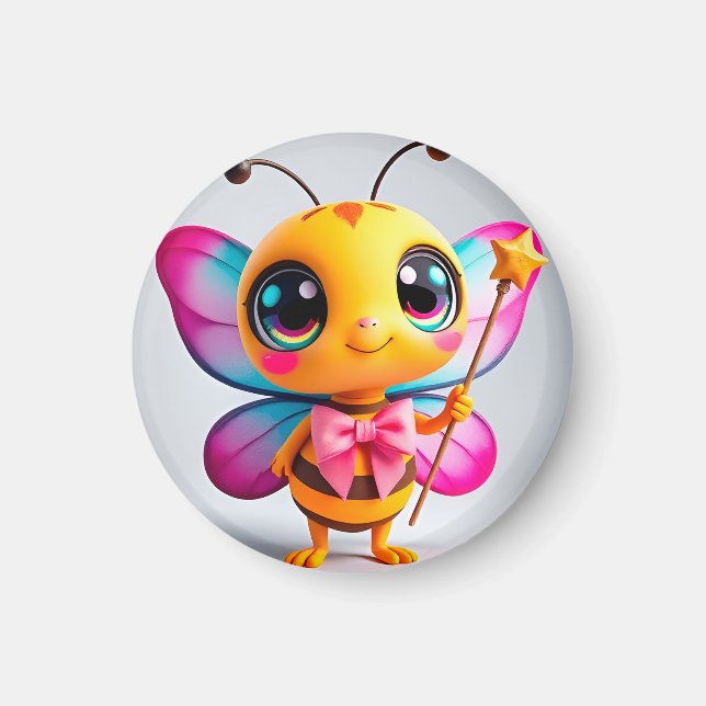 Aimant Personnage de fée abeille de dessin animé adorable (Devant)