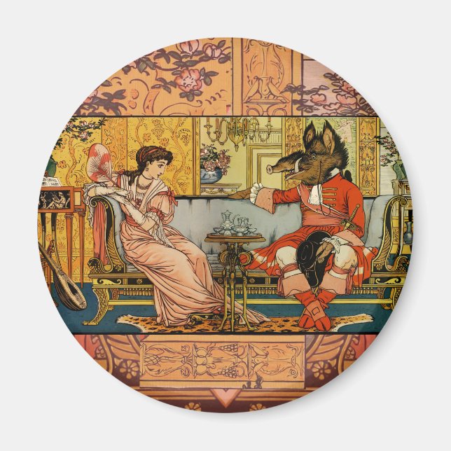 Aimant Personnages Classiques de Contes de Fées de Beauté (Devant)