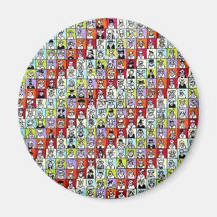 Aimant Personnages de dessin animé portant différents cha