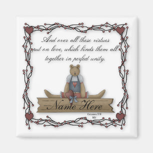 Aimant personnalisable 5 de vertus d'ours de nouno