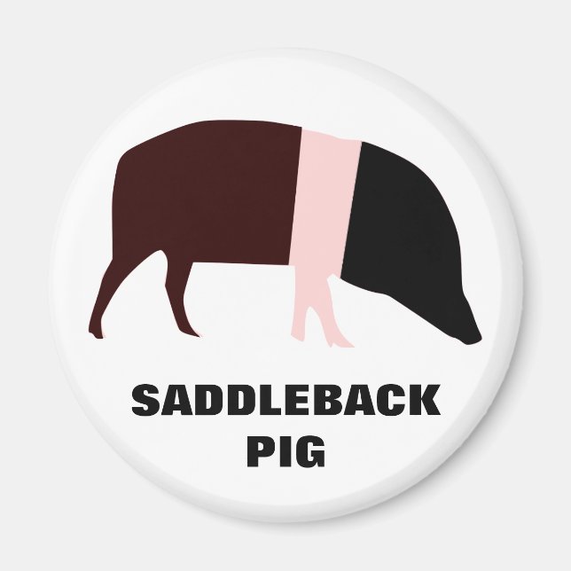 Aimant personnalisable de porc de selle (Devant)