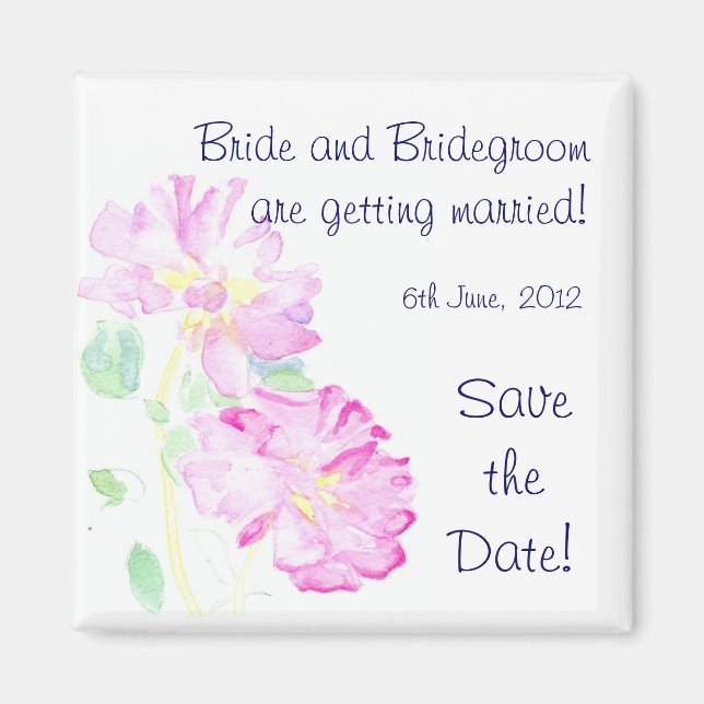 Aimant Personnalisable 'Enregistrer la date' Magnet, rose (Devant)