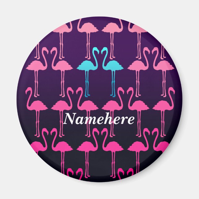 Aimant Personnalisable : flamant rose (Devant)