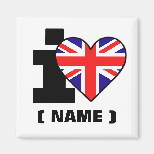 Aimant Personnalisable I Heart (Nom) (Devant)