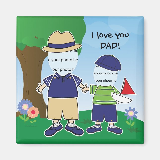 Aimant Personnalisable Je t'aime Papa (Devant)