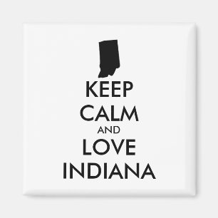 Aimant Personnalisable KEEP CALM et LOVE INDIANA
