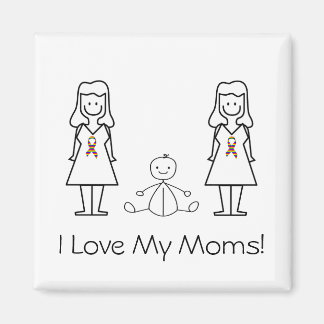 Aimant Personnalisable LGBT 2 Moms & Baby