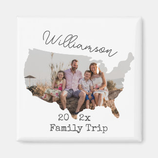 Aimant Personnalisation Famille Vacances USA Road Trip Ph