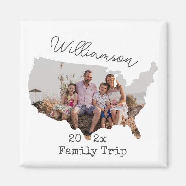 Aimant Personnalisation Famille Vacances USA Road Trip Ph (Devant)