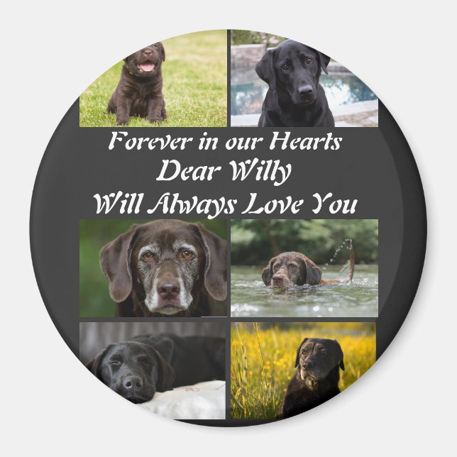 Aimant Personnalisation moderne Pet Memorial 6 Photo Coll (Devant)