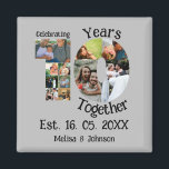 Aimant Personnalisé 10e anniversaire mariage 11 photo col<br><div class="desc">Personnalisé 10e anniversaire mariage 11 photo collage. Personnalisez cet anniversaire de dix ans de mariage avec vos photos et le nom de votre âme soeur.</div>
