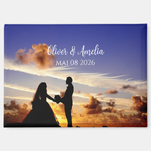 aimant personnalisé avec nom pour mariage photo pe