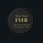Aimant Personnalisé Black Gold Meilleur jour jamais Maria<br><div class="desc">Personnalisez ces Best Day Chaque Mariage Black Gold Magnet favorise. Disponible en rond et carré et en trois tailles différentes. Idéal pour la réception de mariage,  la fête du célibataire,  la fête de la bachelorette,  les douches nuptiales et le dîner de répétition.</div>