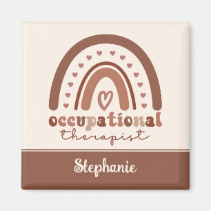 Aimant Personnalisé Boho Arc-en-ciel OT ergothérapie