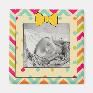 Aimant personnalisé Chevron coloré et rayures