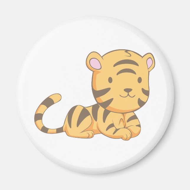 Aimant Personnalisé Cute Smiling Cartoon Baby Tiger Cub (Devant)