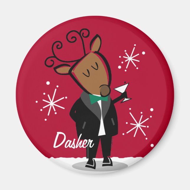 Aimant personnalisé Dasher Reindeer (Devant)