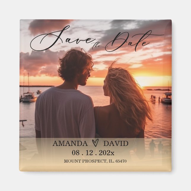 Aimant Personnalisé Enregistrer la date Destination Maria (Devant)