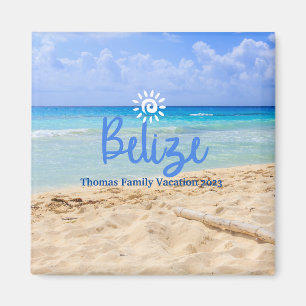 Aimant Personnalisé Famille Belize Beach Vacances Noël