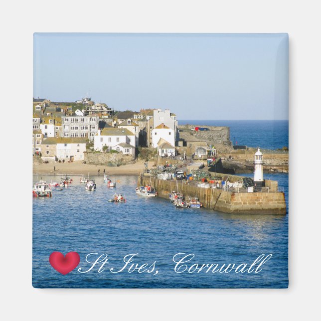 Aimant Personnalisé Heart St Ives Harbour Pier Cornwall P (Devant)