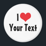 Aimant personnalisé J'aime<br><div class="desc">Personnalisez votre propre cadeau cœur personnalisé

Ajoutez votre propre message cœur personnalisé sur les T-shirts,  les autocollants,  les boutons,  les mugs et plus encore. Fait un excellent cadeau personnalisé pour les anniversaires,  la Saint-Valentin,  Noël ou toute autre occasion.</div>