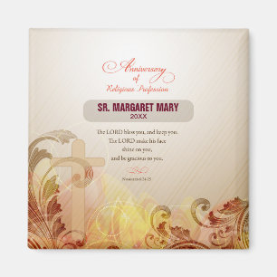 Aimant Personnalisé Nom et année Nun, 60e Anniversaire Re