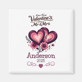 Aimant Personnalisé Notre première journée de Valentines