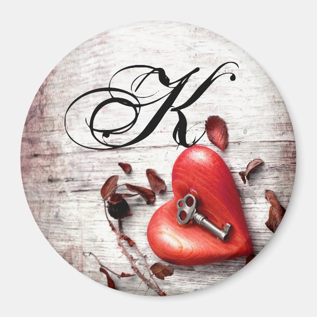 Aimant personnalisé Pays Bois Clé de mon Coeur R (Devant)