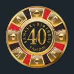 Aimant PERSONNALISÉ pour Sheetal Vegas Casino Chip 40e an<br><div class="desc">Un aimant très cool rouge,  or et noir Las Vegas Birthday Casino Chip gardien de saké de faveur. Utilisez le bouton PERSONNALISER IT pour ajouter votre propre texte.</div>