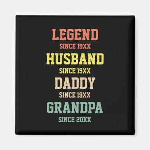 Aimant Personnalisé Retro Legend Mari Daddy Grand-père