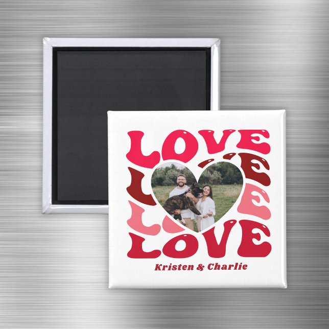 Aimant Personnalisé Saint-Valentin Coeur Personnalisé Pho (Personalized Valentine's Day Heart Custom Photo Magnet
)