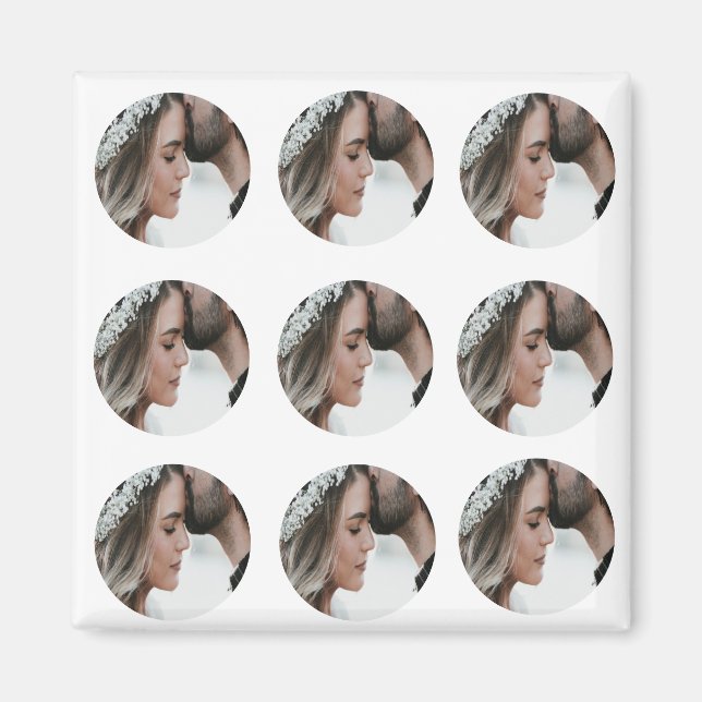 Aimant personnalisé simple ajouter circulaire photo colla (Devant)