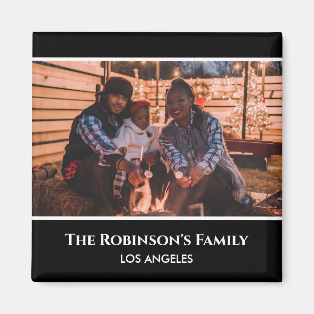 Aimant Personnalisé votre photo dans un cadre noir avec d (Devant)