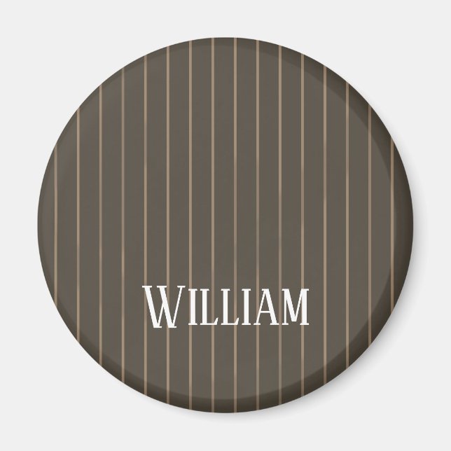 Aimant Personnalised brown retro pinstripes (Devant)