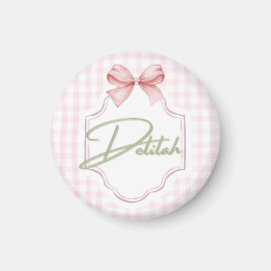 Aimant Personnalisée Delilah Baby Girl Nursery En vichy