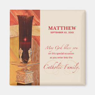 Aimant Personnaliser, Félicitations RCIA, catholique, rou