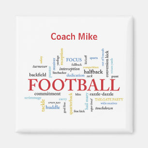 Aimant Personnaliser, Football Coach Merci en mots