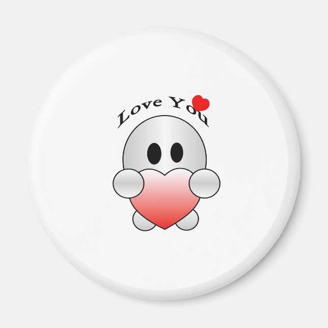 AIMANT PERSONNALISER "JE T'AIME" CUTE CARACTÈRE (Devant)