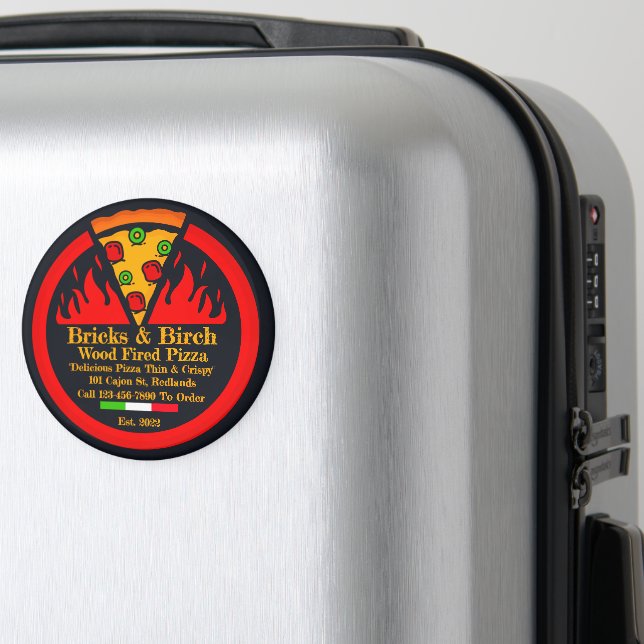 Aimant Personnaliser la promotion du restaurant de pizza  (In Situ (Bagages))
