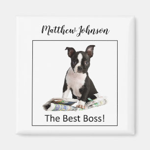 Aimant Personnaliser le journal Dog Jour de la Patronne, 